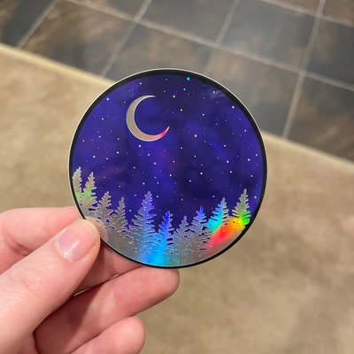 Mini Sticker Holographic Nature Sticker Pop-socket Sticker - Etsy