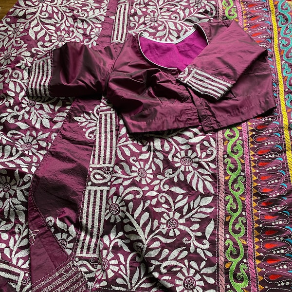 Black - Block Print Cotton A-Line Kalamkari Kurta 07 main image 1