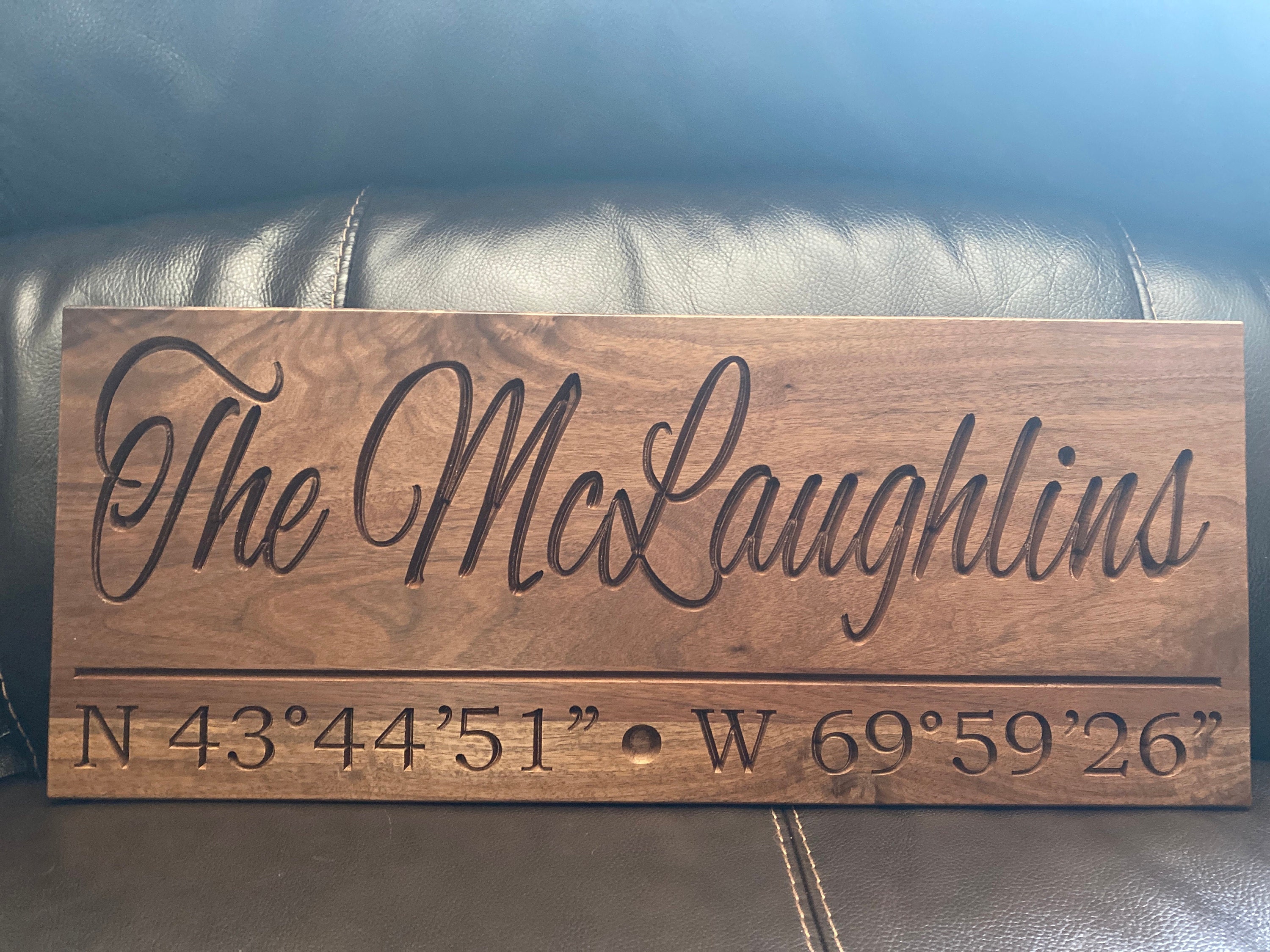 Personalized Latitude Wooden Sign: Hand Crafted Rustic Decor