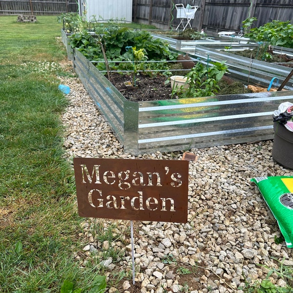 Custom Metal Garden Sign, Rustic Rusted Decor - Etsy