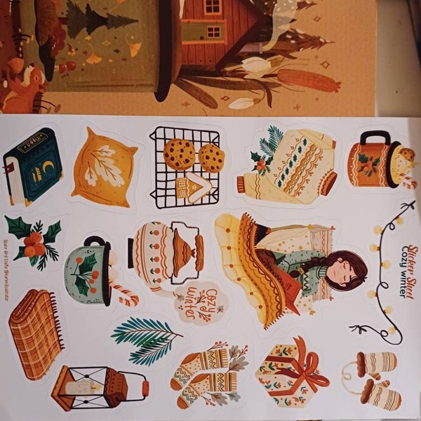 Sticker Sheet Cozy Winter Journal Stickers for Planner Sticker Cozy ...