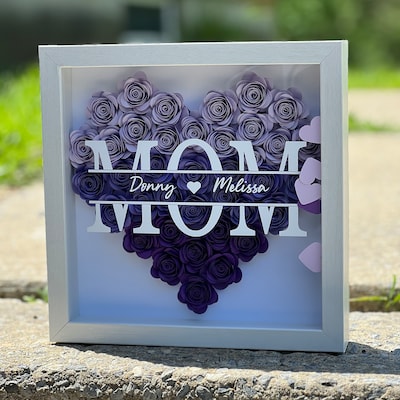Mom Shadowbox With Flowers/mother's Day Gift/customized - Etsy