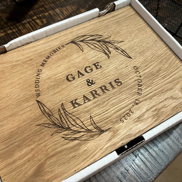 Wedding Engagement Gift for Couples Personalized Wooden Memory Keepsake ...