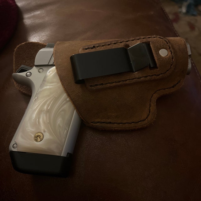 S&W Shield With Laser IWB Leather In Waistband Concealed Carry Holster