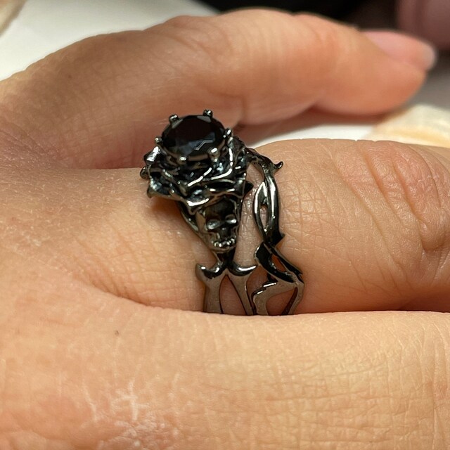 GARNI スカルリング BLACK GARNI ガルニアクリル リング スカル リング スカル マーブル