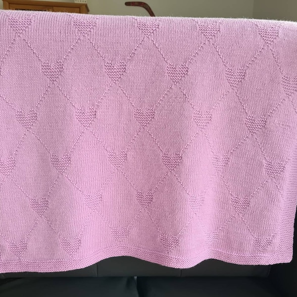 Heart to Heart Baby Blanket Knitting Pattern – Easy & Quick Knit ...