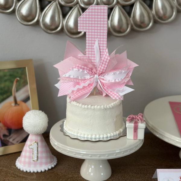 Baby Pink Gingham Party Hat || Pink Gingham Hat || 1st Birthday|| Girl ...