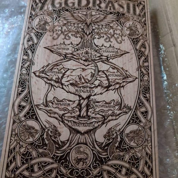 Yggdrasil Nine Realms, World Tree TREE OF LIFE, Norse Mythology Wall ...