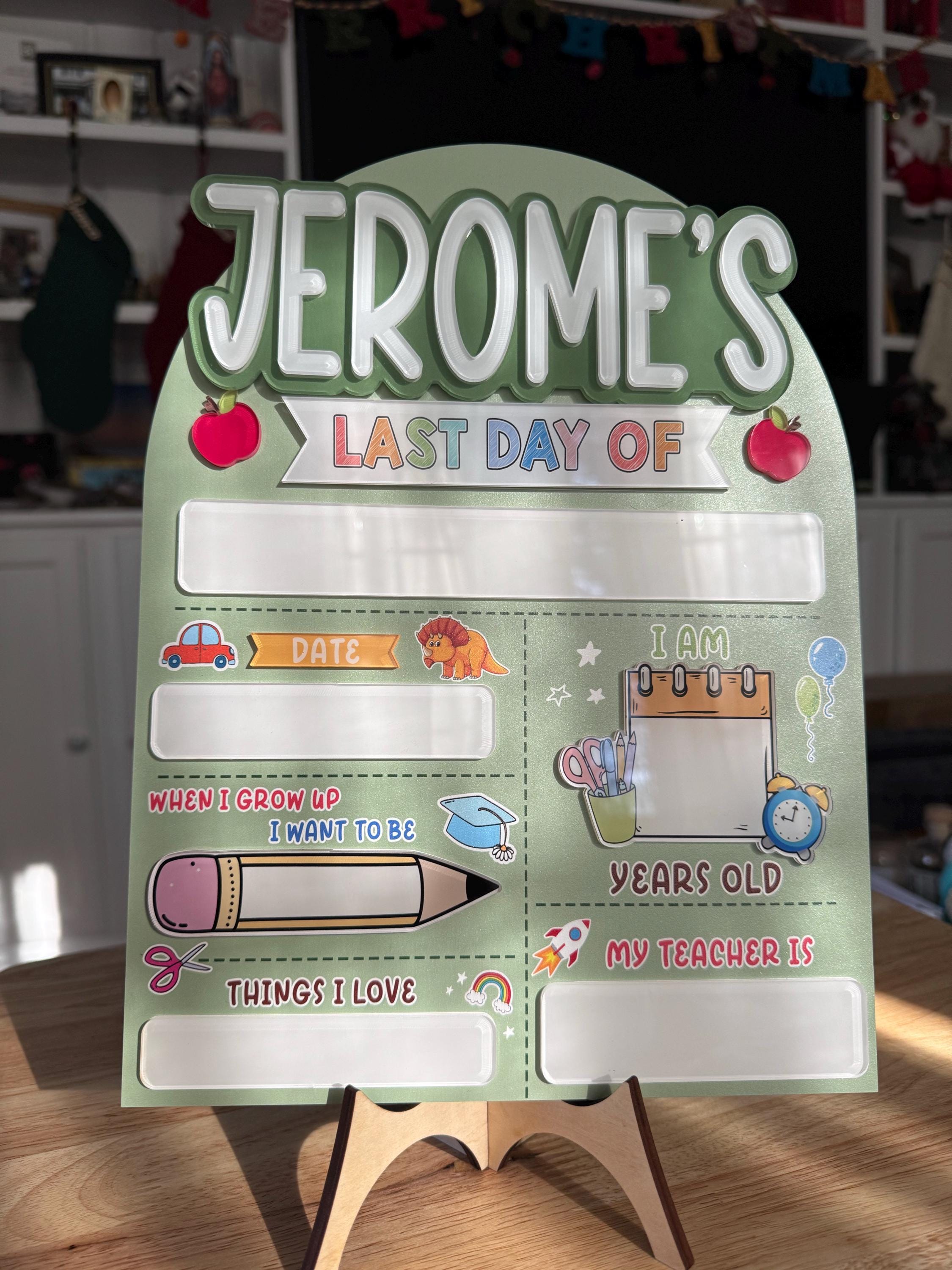 Customized First And Last Day School Sign, Back to School Sign For Boys,  Kindergarten 1st Day of School Sign, First Day School Acrylic Sign