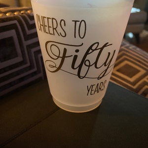 50th Birthday Cup 50th Birthday Party Cheers to 50 Years | Etsy