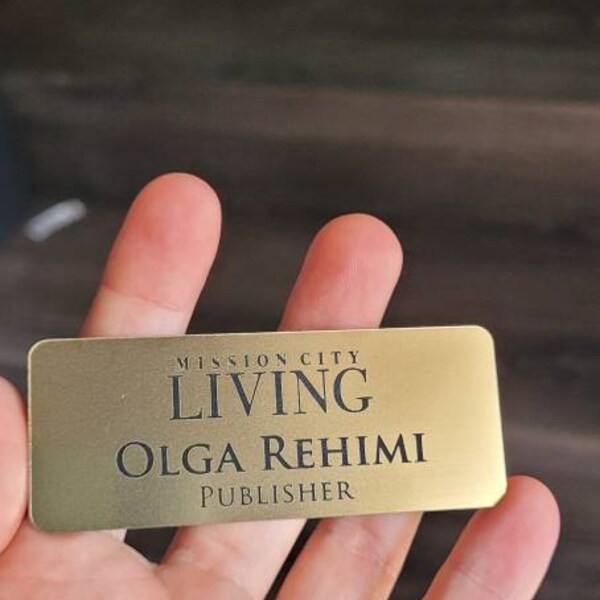 Custom engraved name tags personalized engraved employee office name