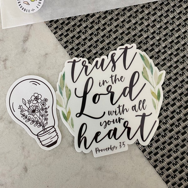 Faith Sticker Pack | Greenery Bible Verse Stickers | Scripture ...