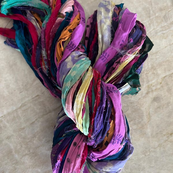 Persian Ribbon Gorgeous Persian Bazaar Multi Recycled Sari/chiffon Silk Ribbon 5 - 10 ...