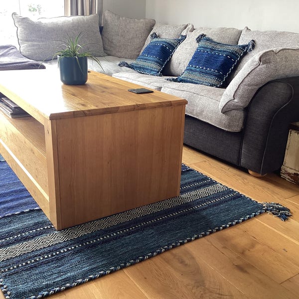 Rainbow Chunky Wool Loop Rug Hand Knotted, Multi Coloured, Soft, Funky ...