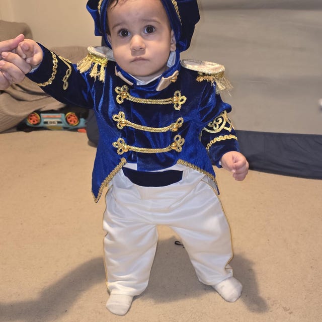 Déguisement Petit Prince Bleu Pour Bébé – Haut, Pantalon Et Couronne Inclus, En Polyester – Costume De Carnaval Et Soirée Déguisée