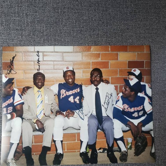 Hank Aaron, Satchel Paige, Cool Papa Bell and Dusty Baker