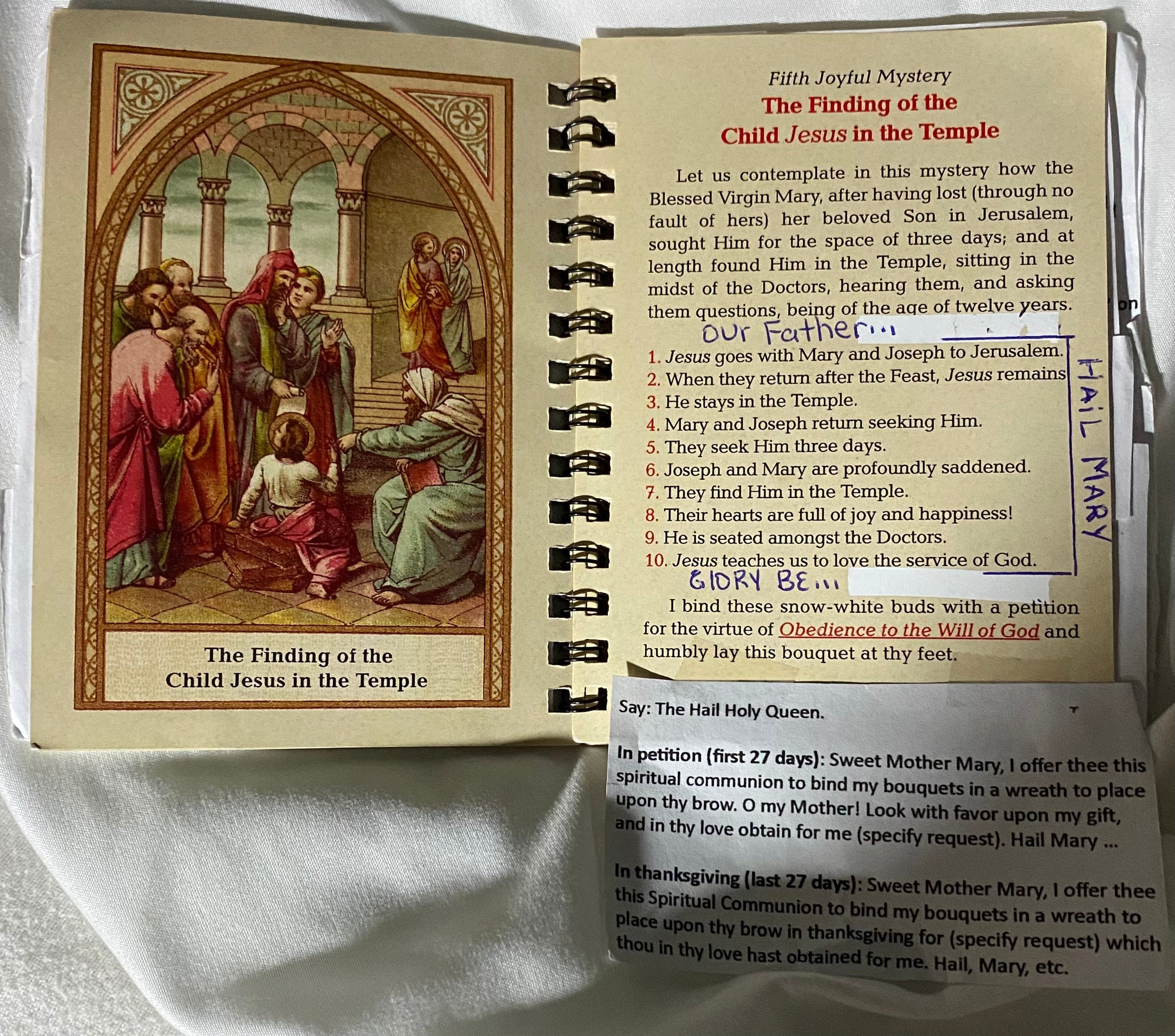 ORIGINAL!  POCKET-SIZE Rosary Meditation Book featuring 15 decades with meditations for each bead, Traditional Catholic, Latin Mass, Fatima