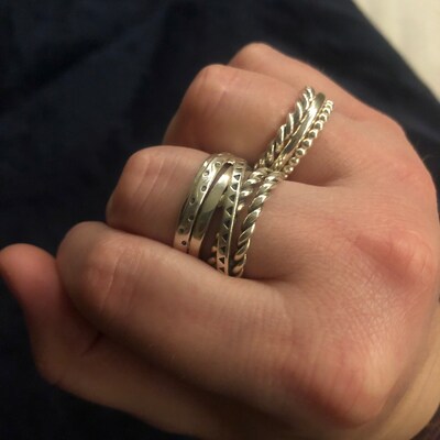 Boho Statement Ring, Sterling Silver Ring for Women, Chunky Ring, Long ...