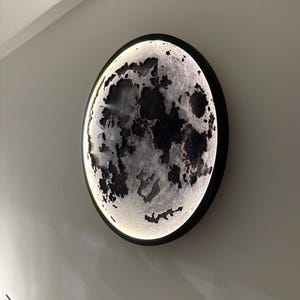 Moon Led Light, Unique Celestial Home Decor, Large Moon Wall Lamp