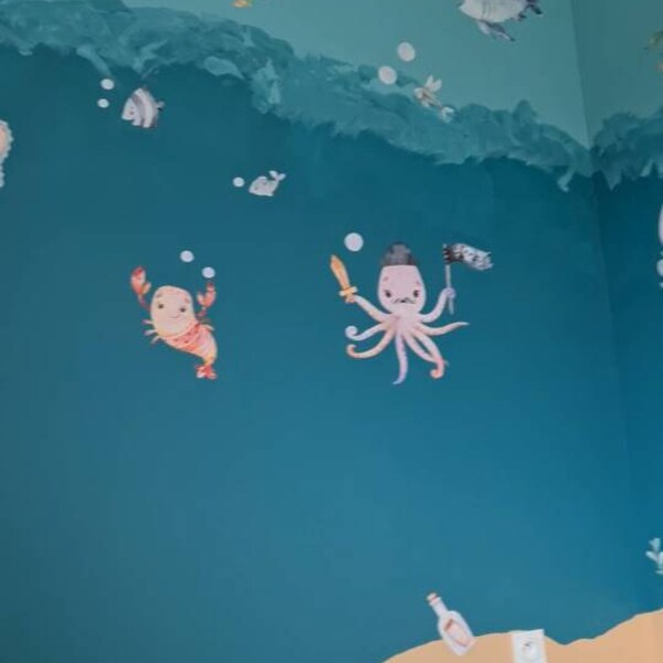 Little Deco Wandtattoo Meerestiere - Wal & Schildkröte Für Kinderzimmer