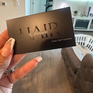 Glossy Embossed Business Card Template : Beauty Salon Lash Hair Makeup Card Design Canva Editable Customizeable DIY