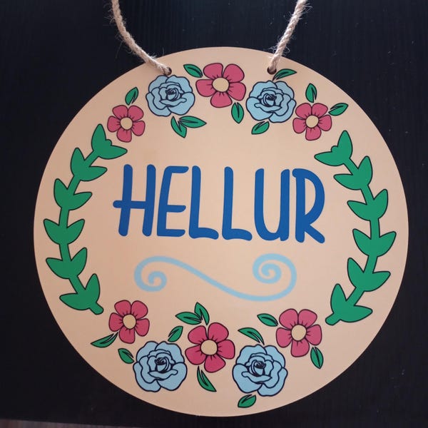 Hellur Sticker Hellur Welcome Sign, Door Hanger, Sign - Etsy