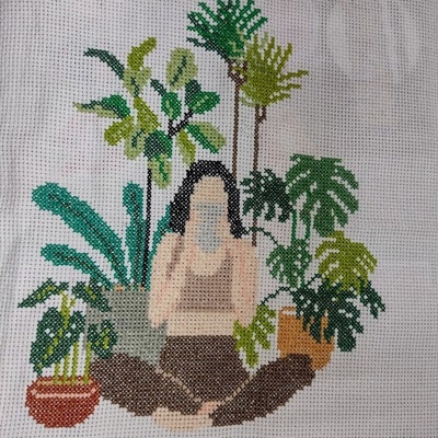Easy Modern Cross Stitch Pattern, One Color Counted Cross Stitch Design ...