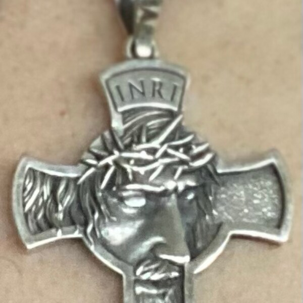 New Jesus Christ Sterling Silver 925 Cross Pendant INRI Religious ...