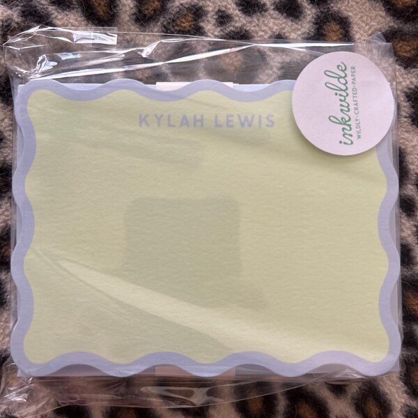 Wavy Edge Personalized Stationery set | custom name note cards ...