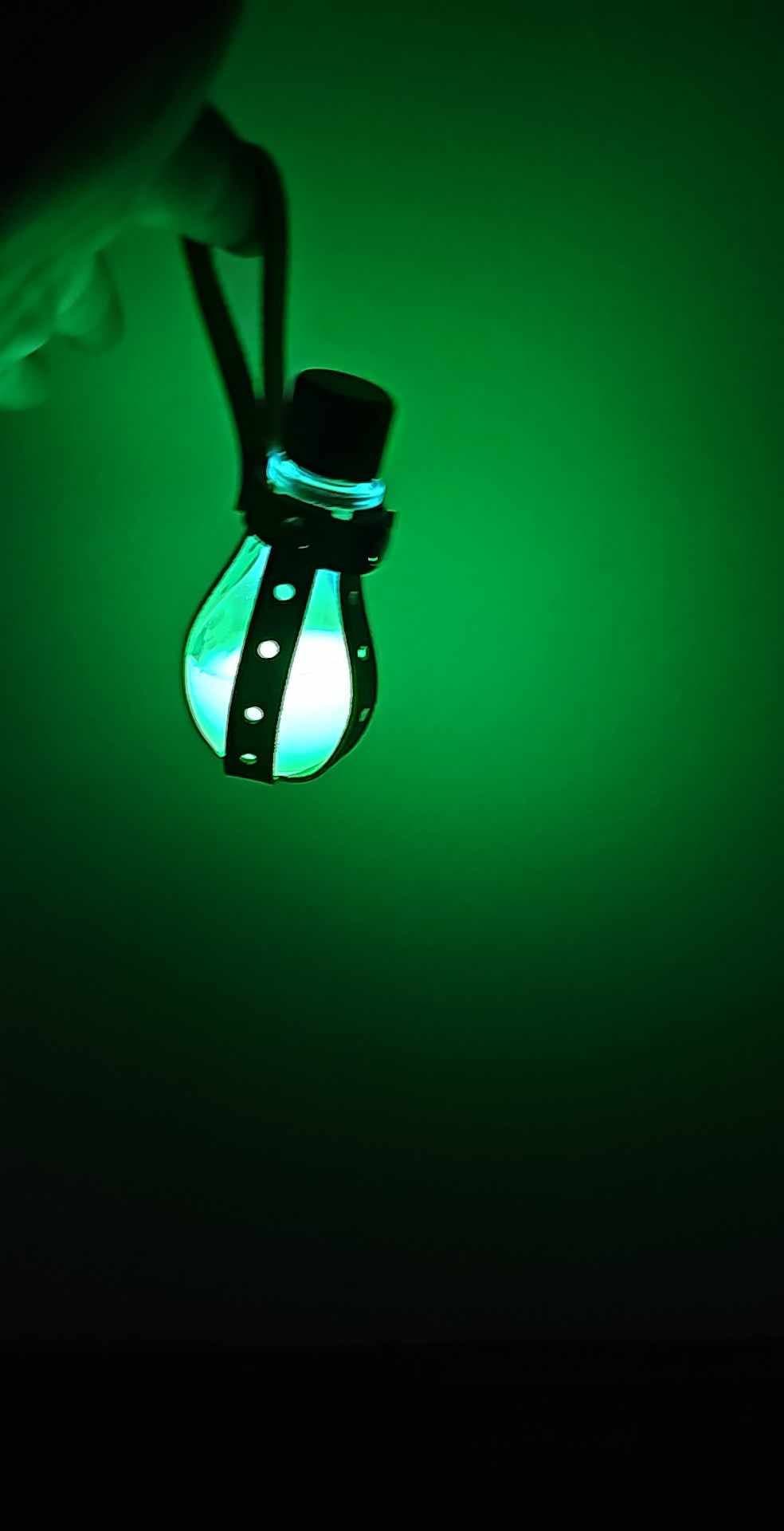 Glowing Light Elixir in Small Potion Bottle with Leather Holster, USB Rechargeable