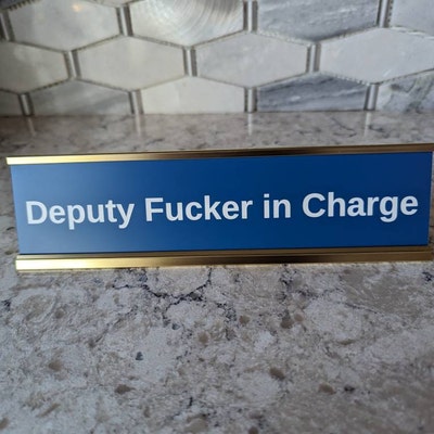 Custom Engraved Desk Name Plate Funny Desk Sign Boss Gag Gift Office ...