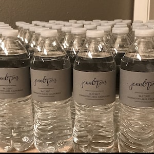 wedding water bottle label template printable diy wedding etsy