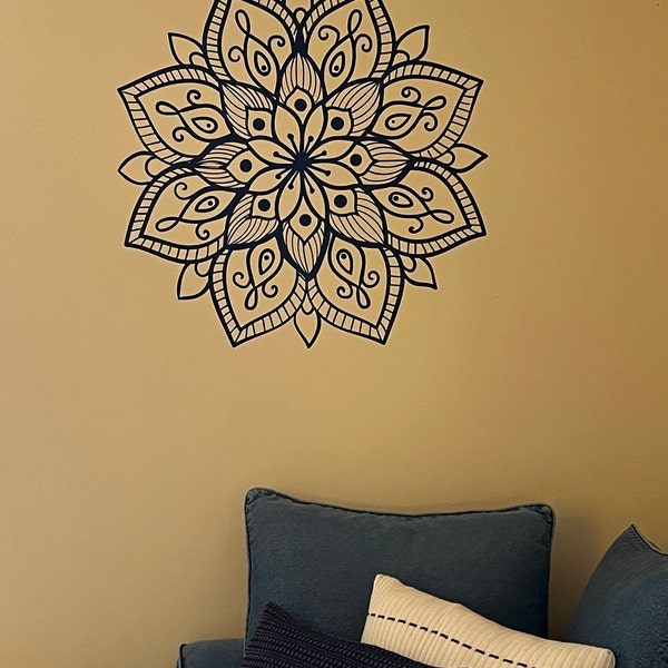 Mandala Wall Decal Headboard Master Bedroom Boho Bohemian Decor Vinyl ...