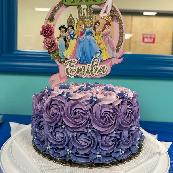 Princess Birthday Cake Topper: Pink & Gold Royal Party Decoration - Etsy