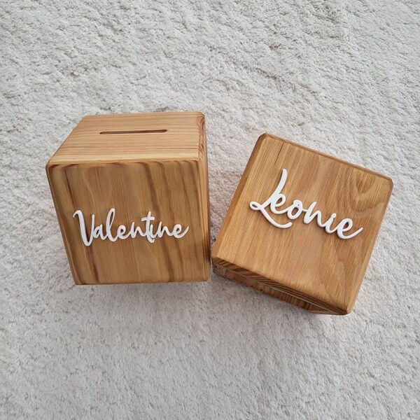 JINFU Boîte à Souvenirs De Baptême Personnalisée En Bois - Cadeau Bébé Fille Ou Garçon