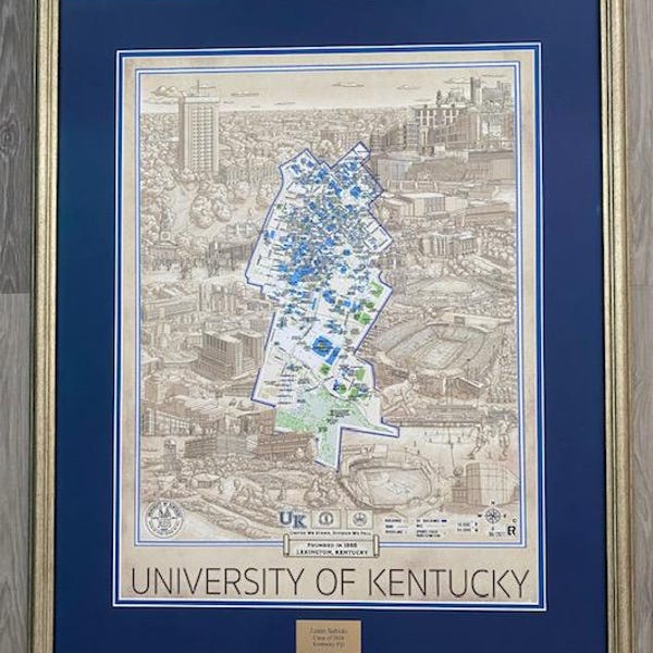 Map University of South Carolina Print South Carolina Wall Art Carolina ...