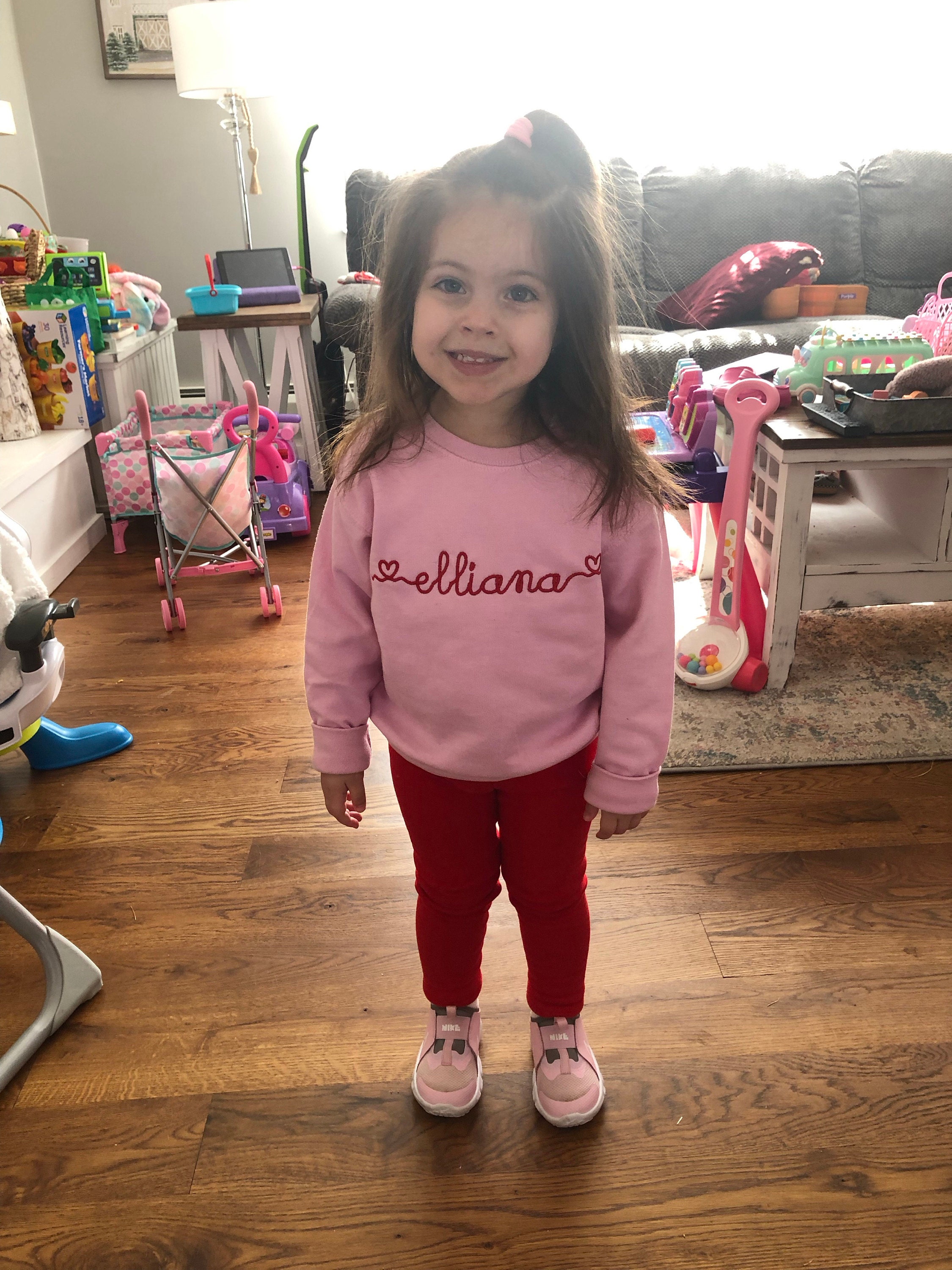 Embroidered Valentine&#39;s Sweatshirt / Monogram Valentines Shirt / Valentine&#39;s Day Shirt / Kids Valentines Shirt / Custom Valentines Shirt