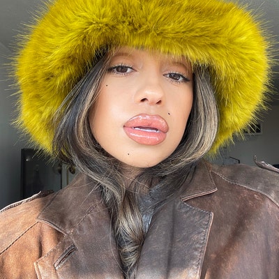 Incredibly Soft Fur Fluffy Fuzzy Bucket Hat vegan Fur Hat festival Hat ...