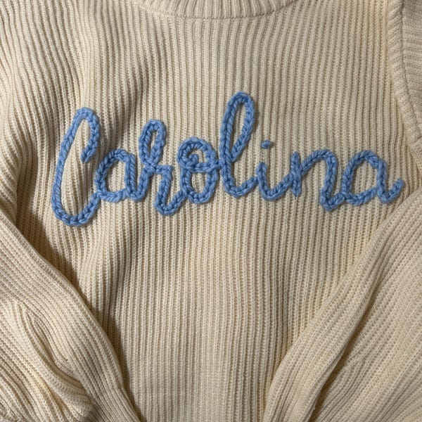 Indiana Hand Embroidered Sweater - Etsy