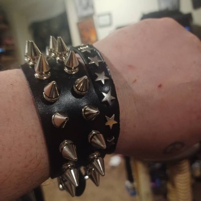 Gothic Punk Spike Bracelet With 1/2 Cones - Etsy