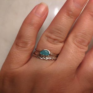 Customer photo from sarakeddy, Dainty Raw Aquamarine Ring in Silver