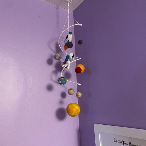 Solar System Mobile Nursery Outer Space Mobile Crib Felt Planets Mobile ...