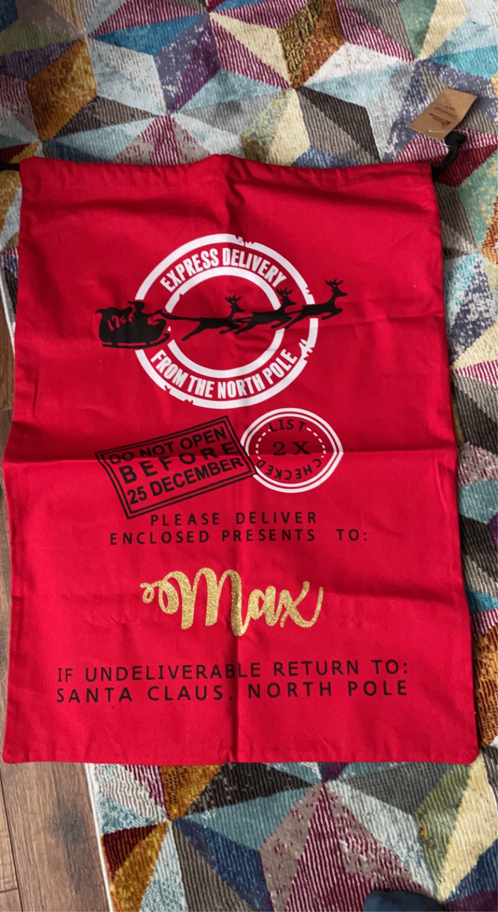 EARLY SALE! In stock,  Large Christmas Santa Sack- Personalised Xmas Father Christmas  gift bag