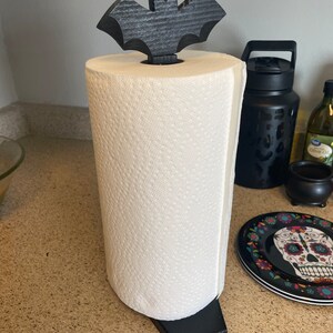 Bat Coffin Paper Towel Holder Handmade Vampire Goth Halloween Kitchen  Macabre Décor 