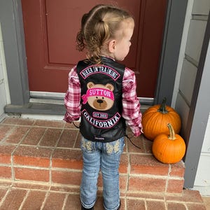 ベビーレザーベスト、パッチ、ハーレーダビッドソンベビー、男の子服