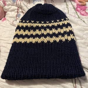 【SATIIIZ】Pisen Stripe Round Knit Addi Zig Zag Hat PDF Machine-knitting PATTERN | Child and