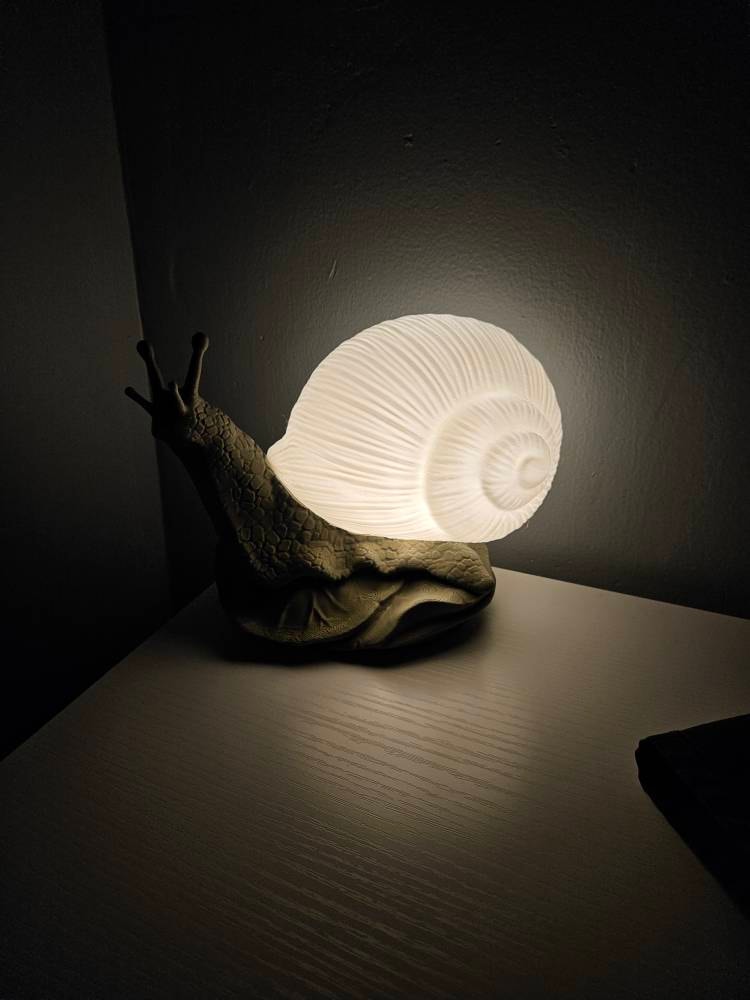 Bright Snail Lamp, 3d Snail Lamp, Desk Decoration, Office decoration, Custom Lamp, Snail Light, Cottagecore Lamp