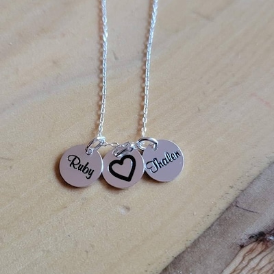 Custom Initials Necklace Mother Necklace Dainty Custom Hand-stamped ...