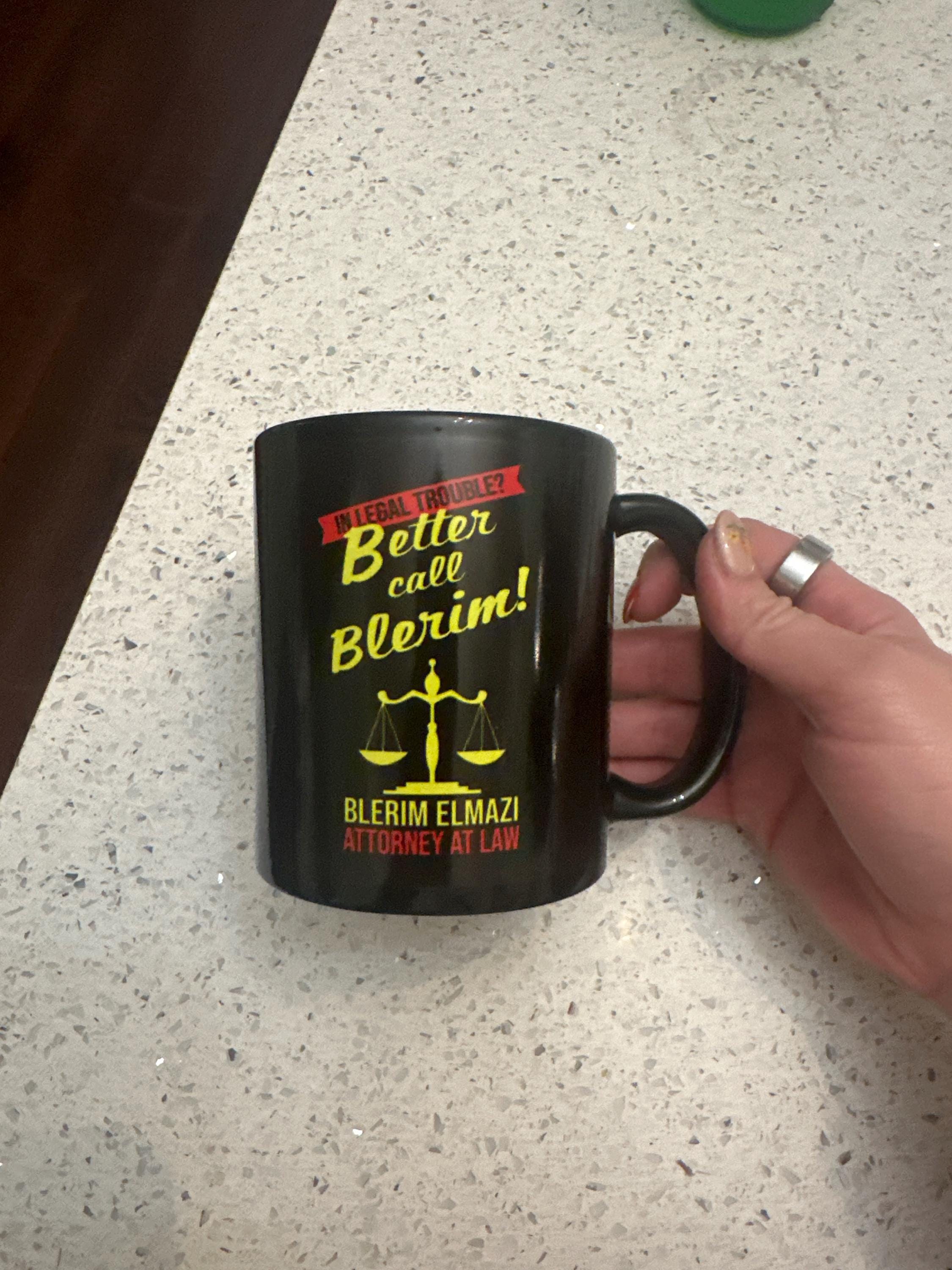Custom Lawyer mug. Personalize add your custom name, Better call. lawyer fan. Goodman. Great Graduation gift. 11/15 oz black mug.