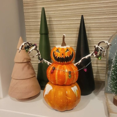 Haunted Mansion Holiday Inspired Pumpkin Snowman - Etsy